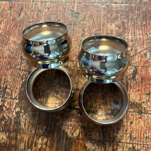 4 Vintage Silver plated napkin rings. Made in Hong Kong